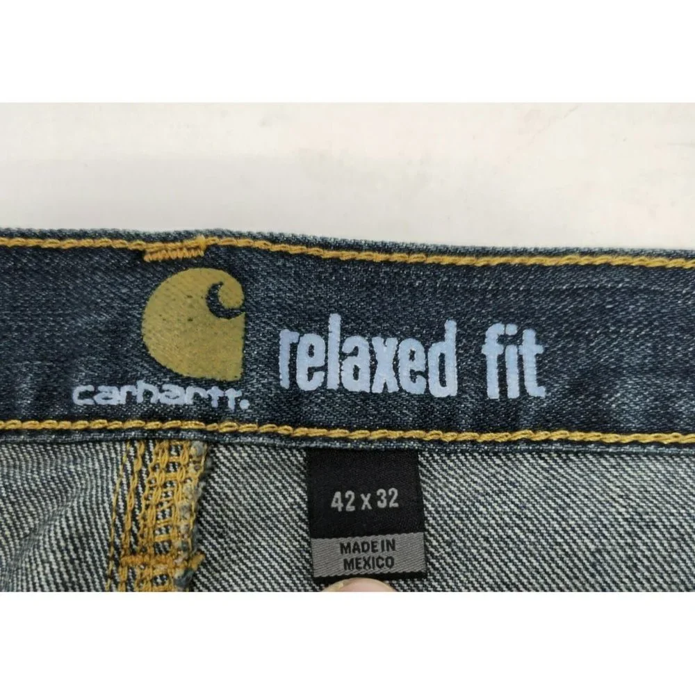 Carhartt 103327 Men 42/32 Relaxed Fit Holter Dungaree Carpenter Blue Denim Jeans